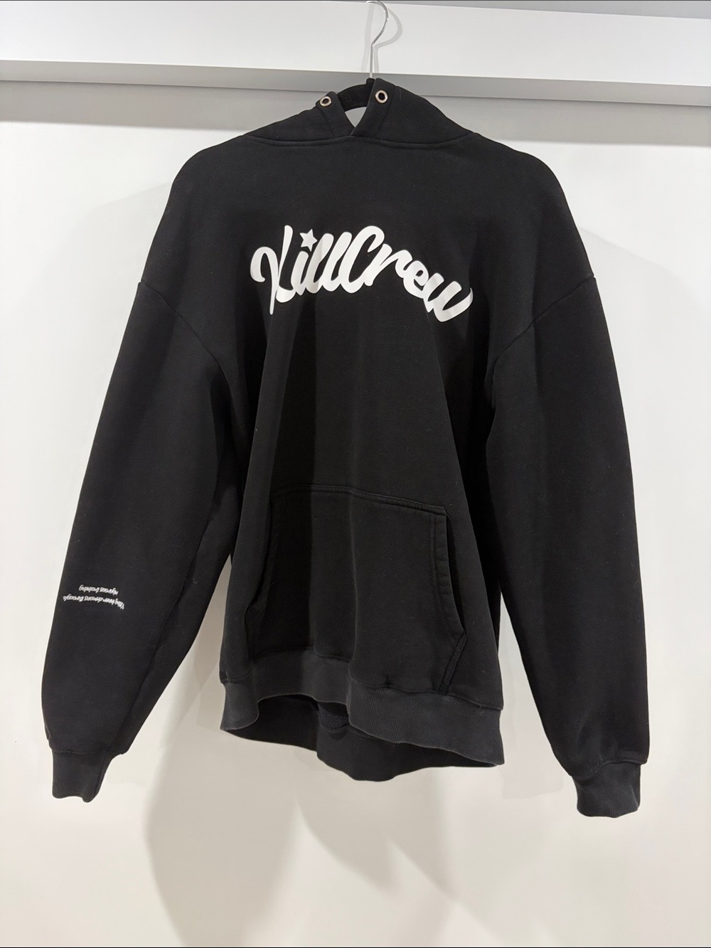 Kill Crew Black Hoodie with White Script Logo